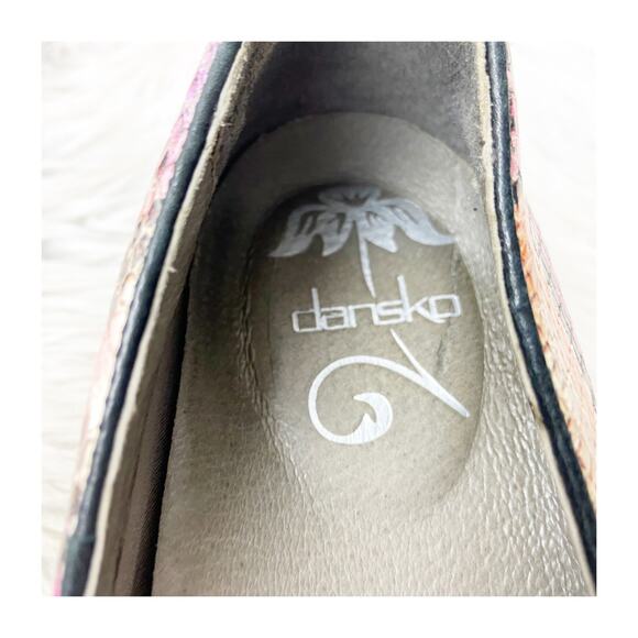 Dansko Olivia 38 8 Pink Women's Embossed Snakeskin Slip On Leather Ballet Flats - Picture 10 of 14